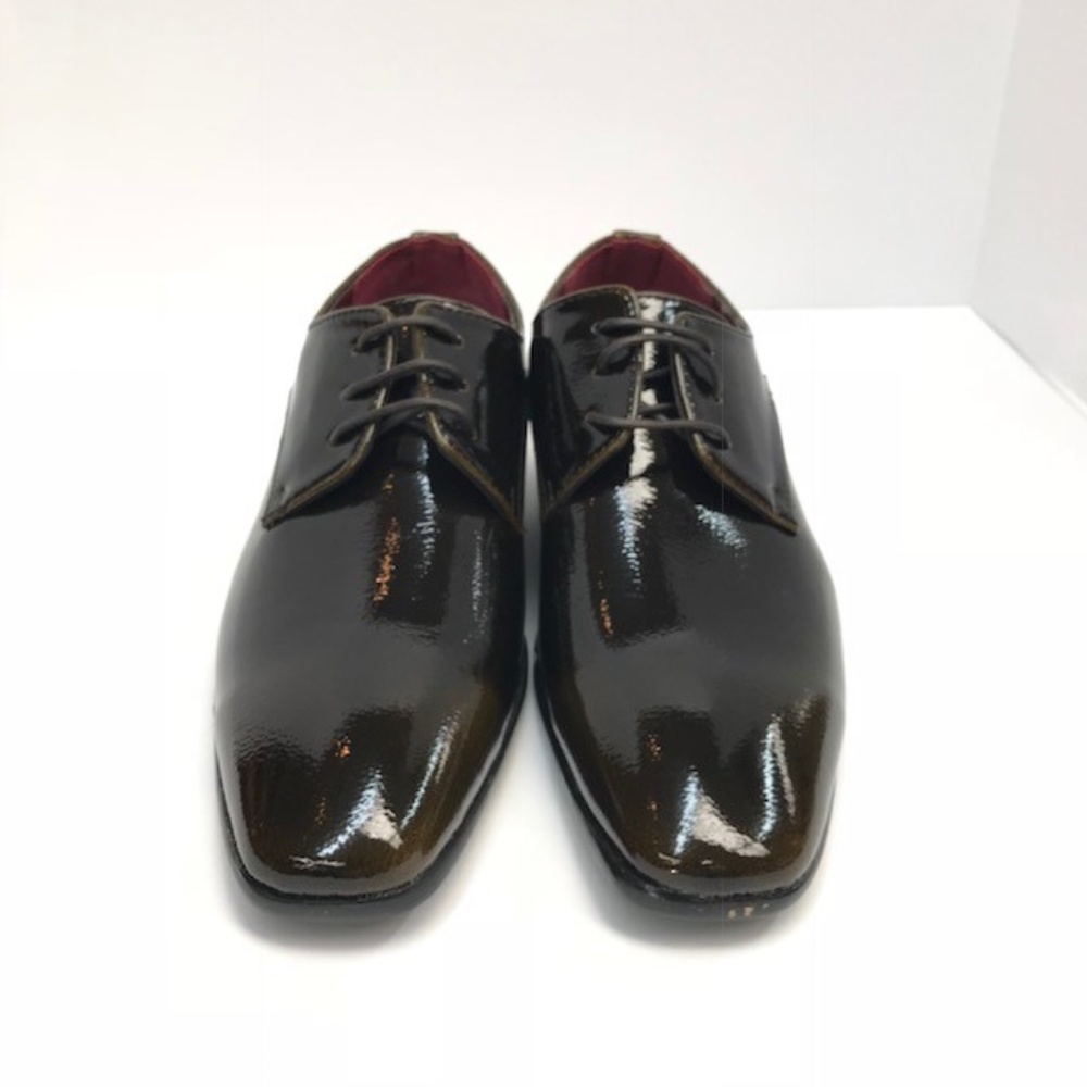 E.J. Samuel Men's Dress Shoes Brown Patent Leather Look Man Made Material